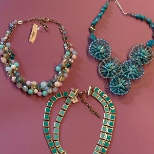 Anthropologie Turquoise and Blue Beaded Necklaces